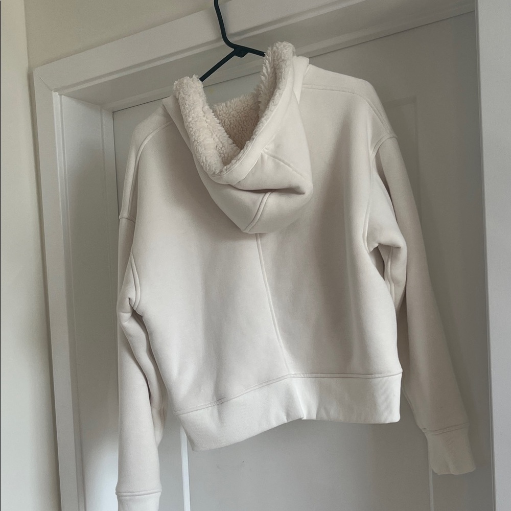 Athleta Cream Fleece-Lined Zip-Up Jacket - Picture 3 of 4